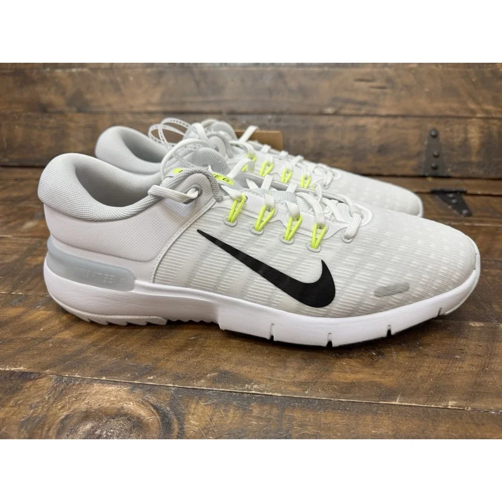 Nike Men's Free Golf NN Golf Shoes WIDE White Black Pure Platinum FQ7875-101 NEW